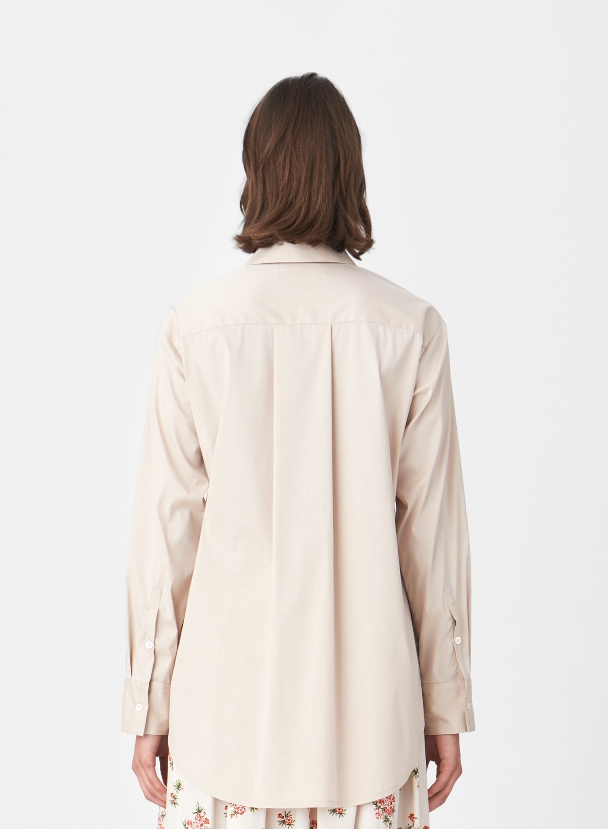 AGNETA SHIRT FANCY POPLIN - BEIGE