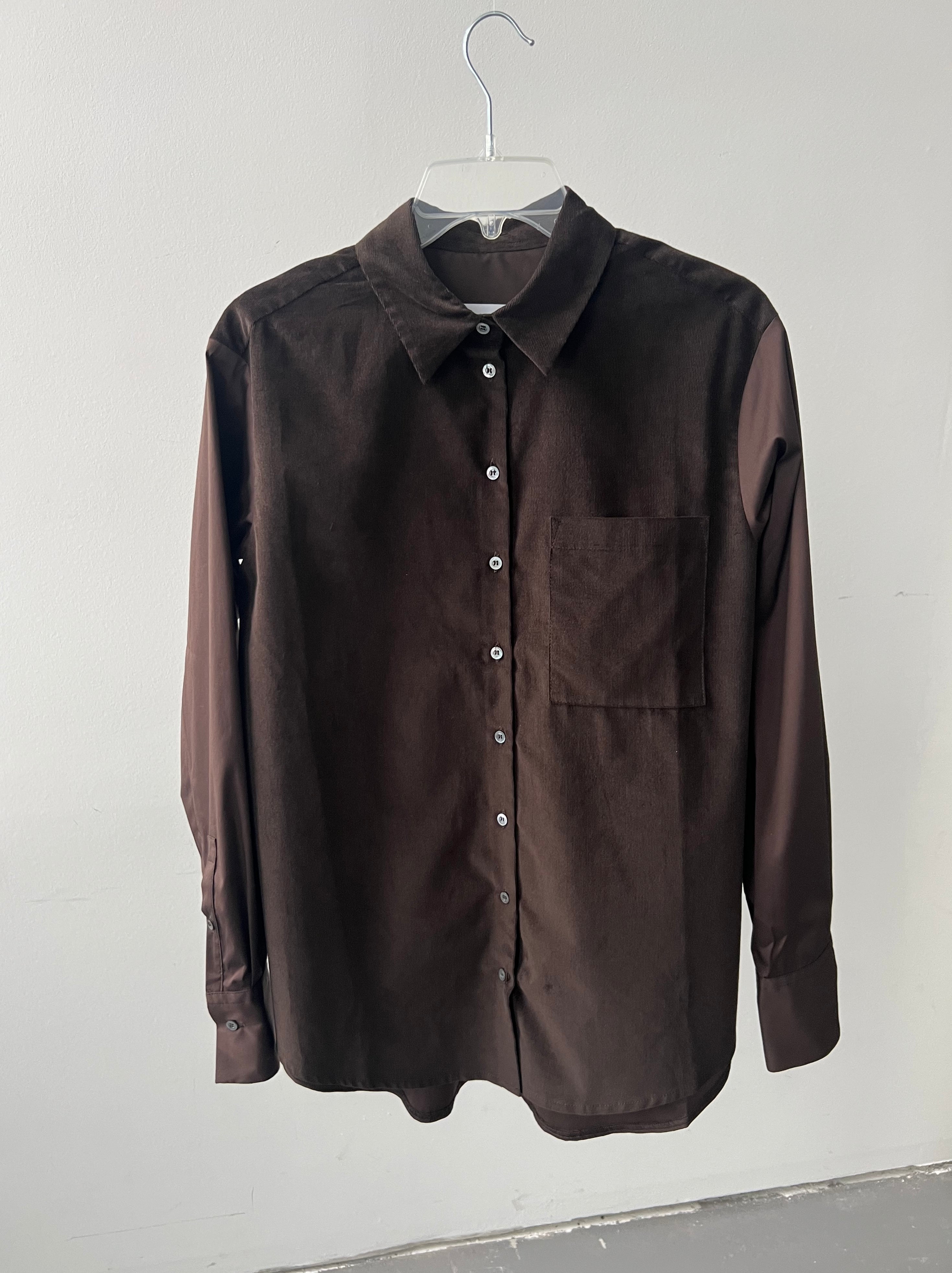 Agneta shirt mix Dark Brown