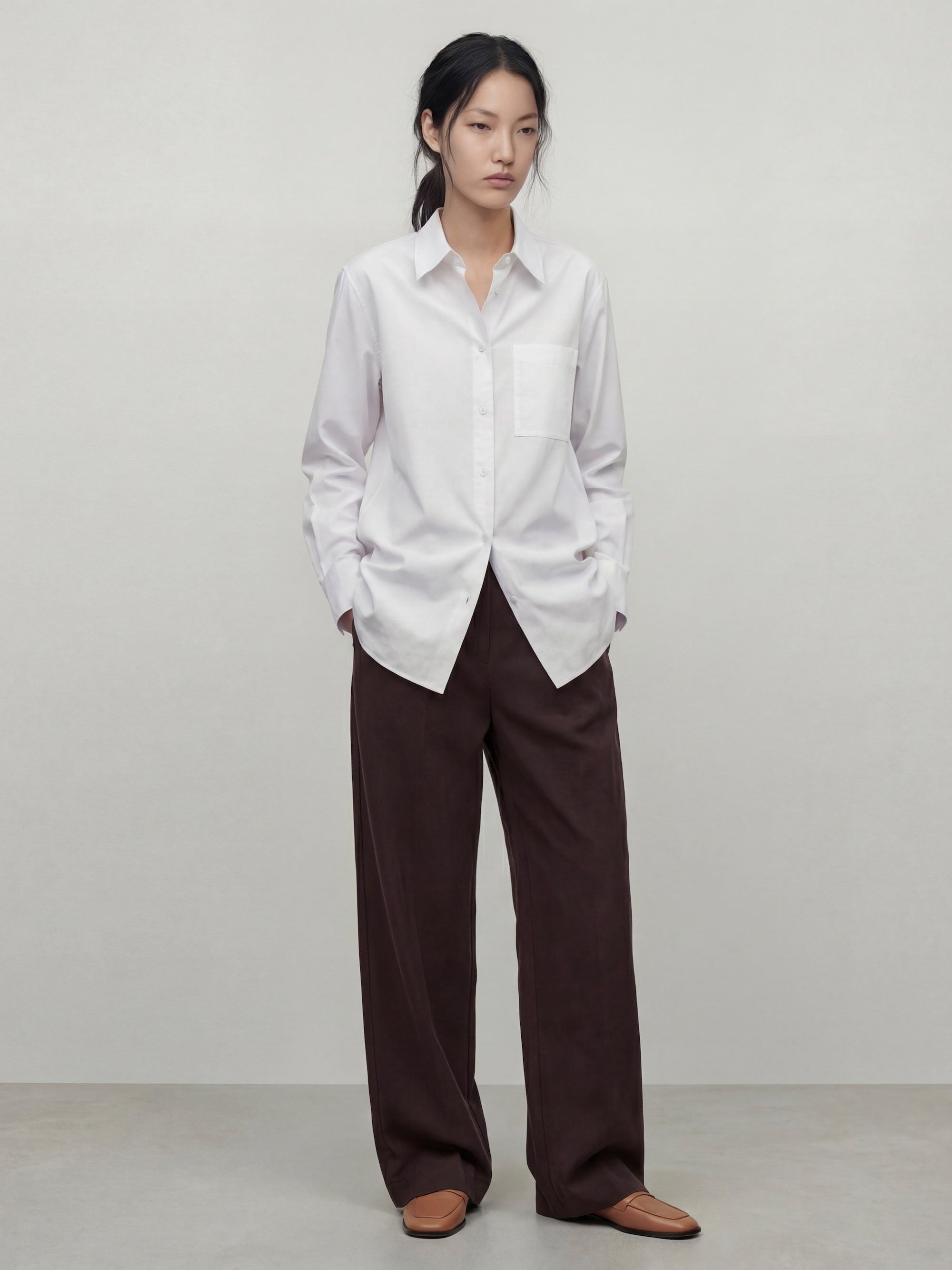 Agneta shirt, fancy poplin, white