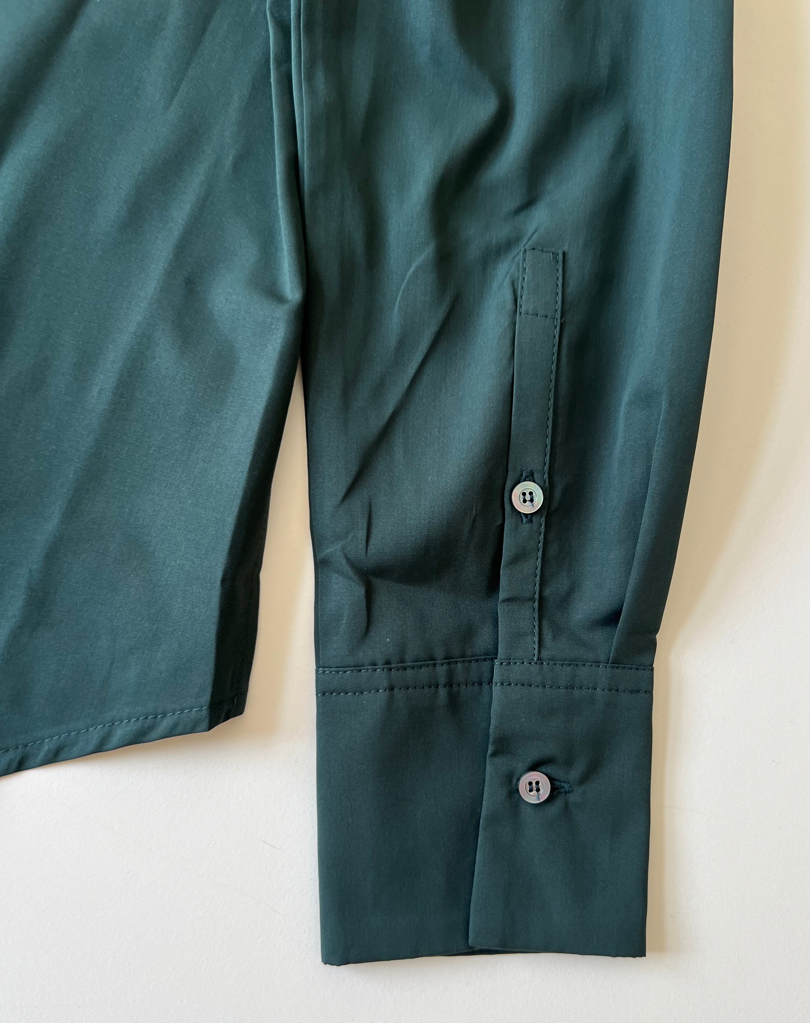 AGNETA SHIRT , Cotton Poplin , Dark Green