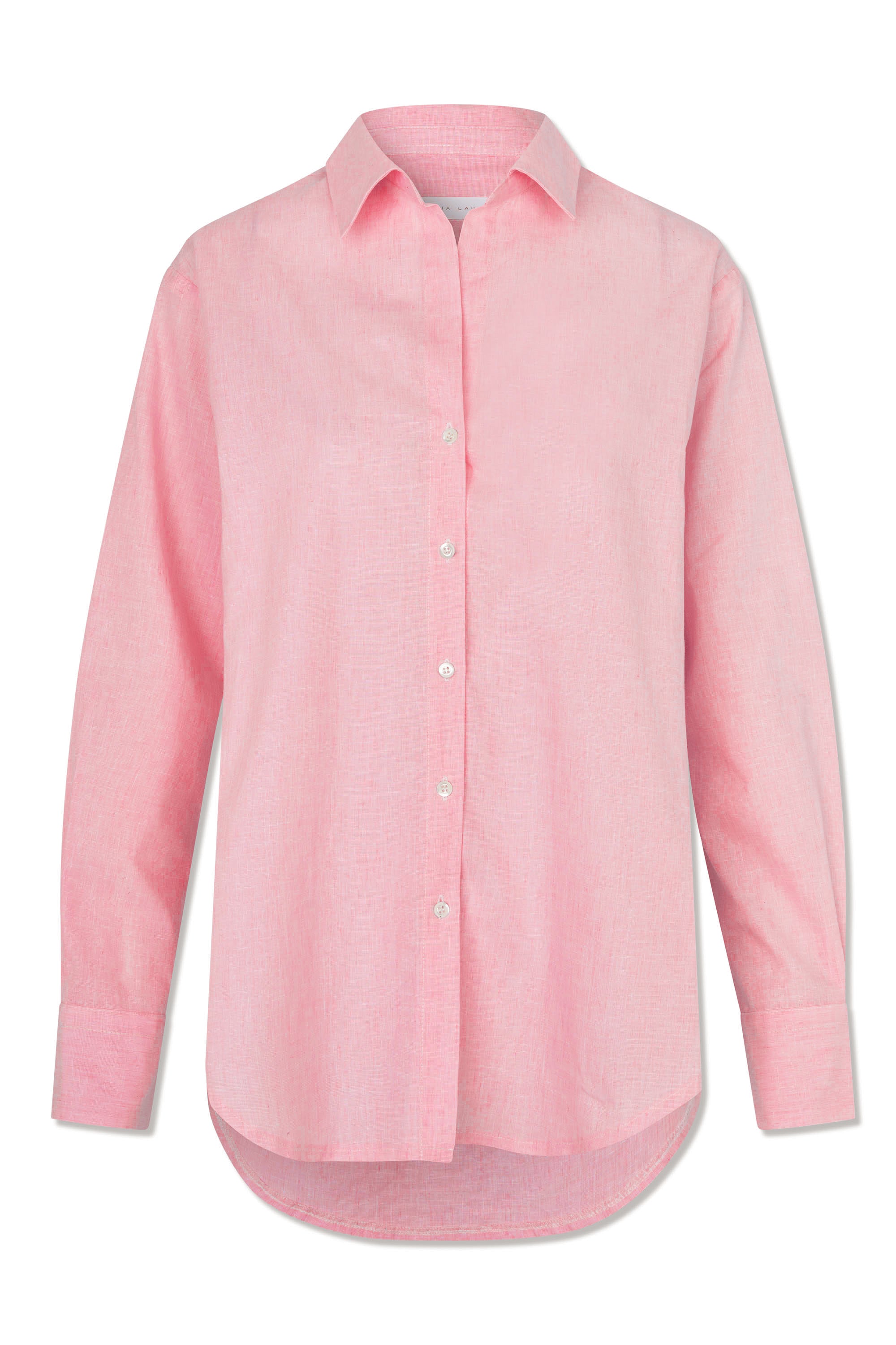 Women's pink linen shirt by Naja Lauf