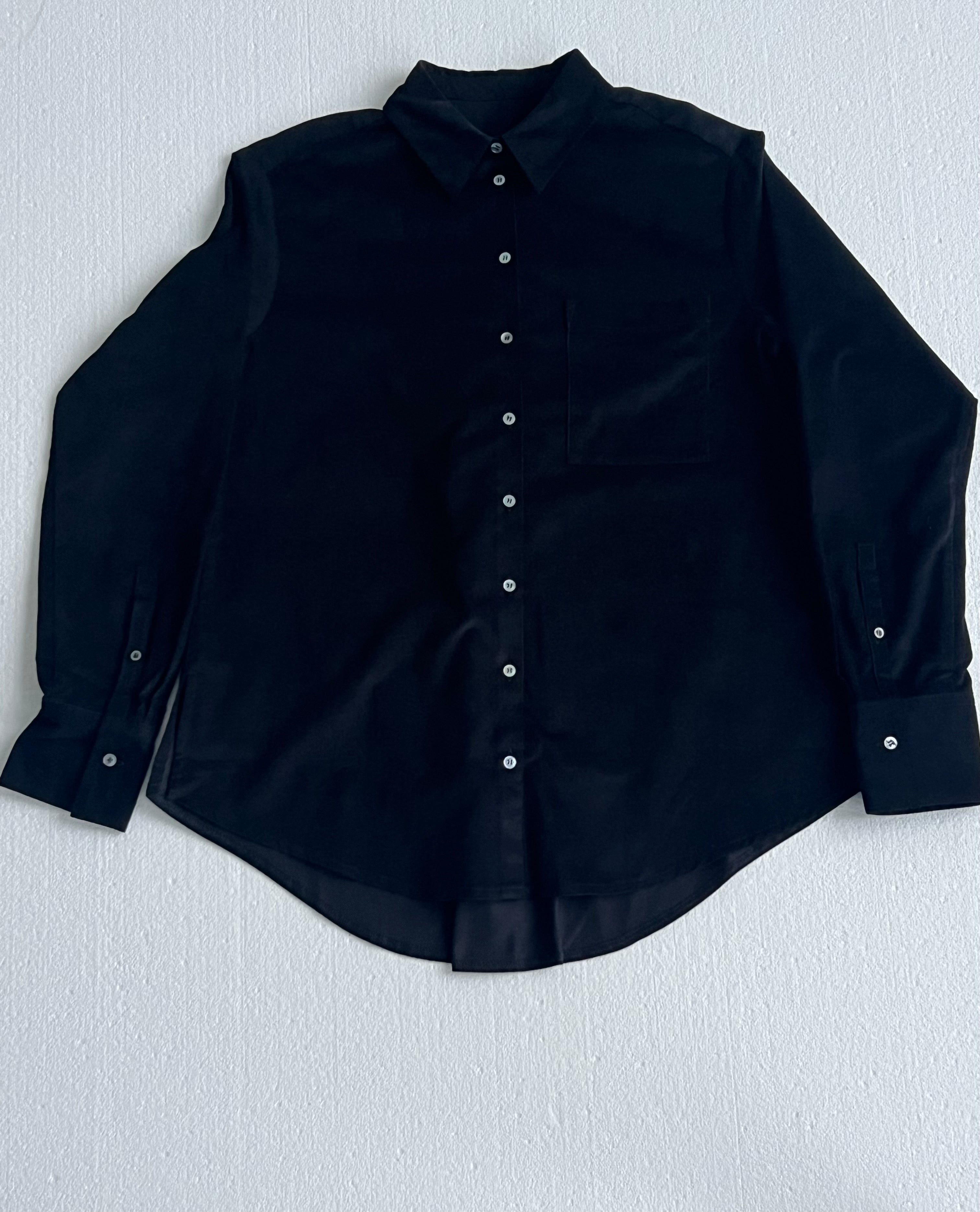 Black corduroy shirt in relaxed fit