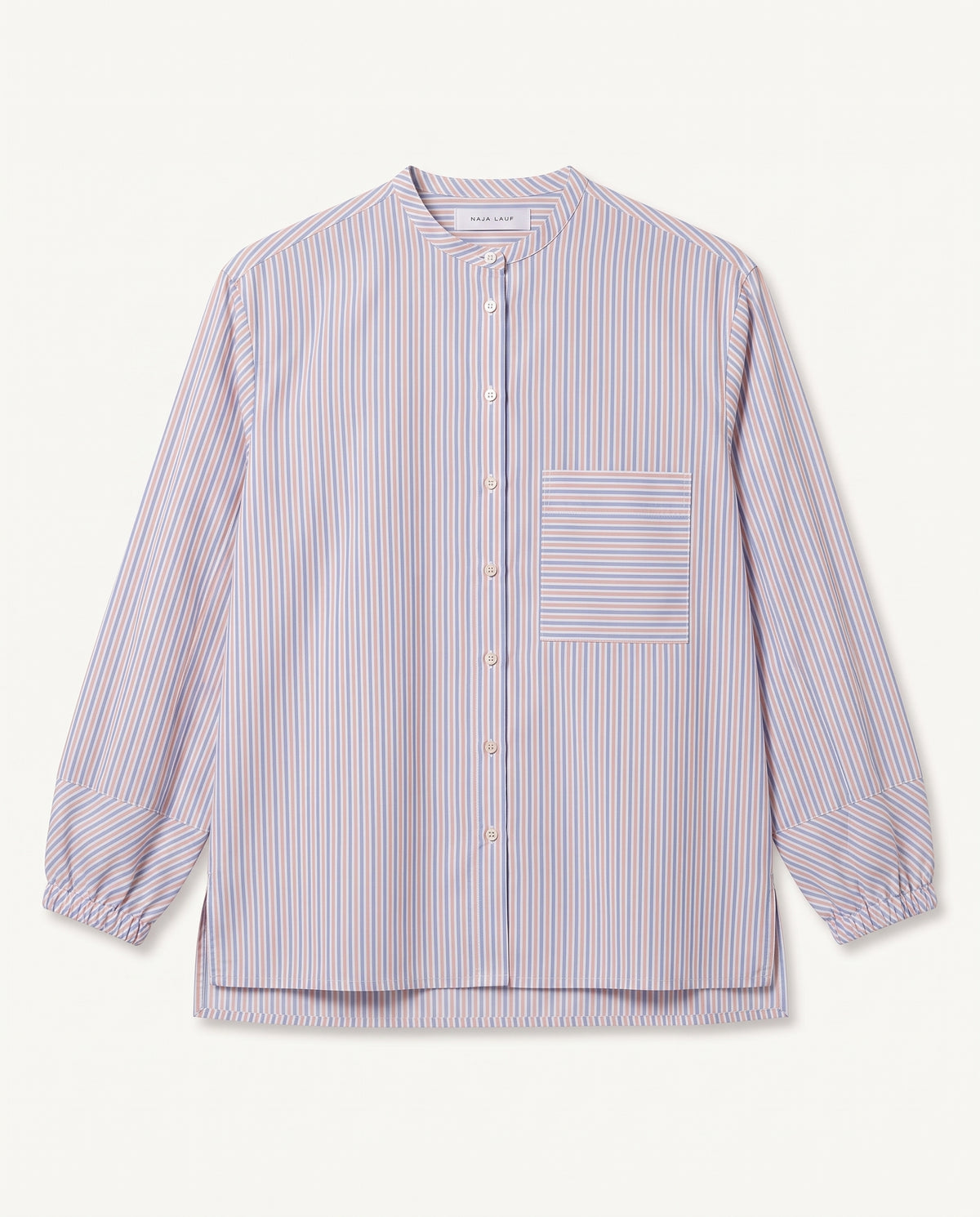 Dana shirt, Striped Poplin, Light blue and peach