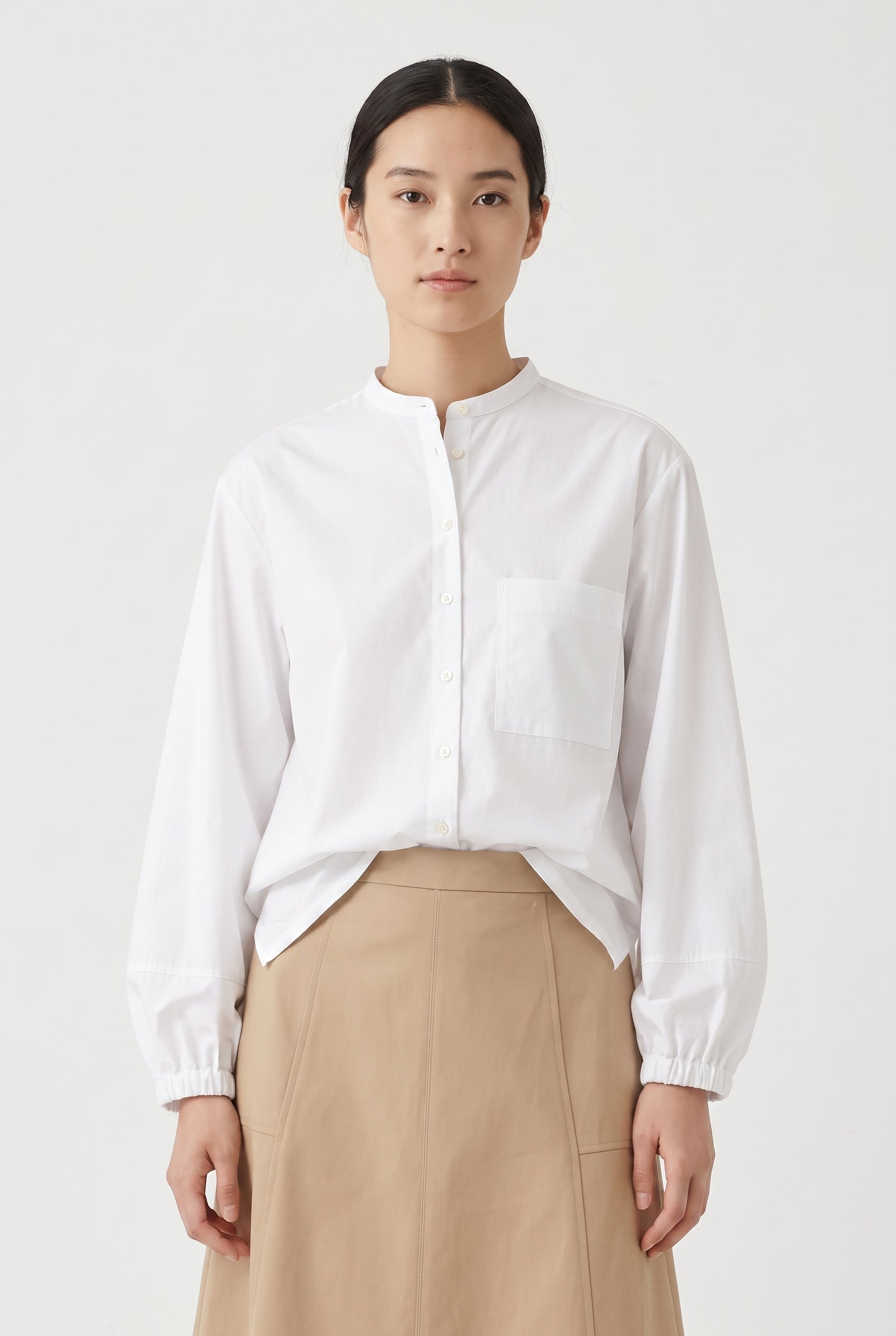 Dana shirt, fancy Poplin, white