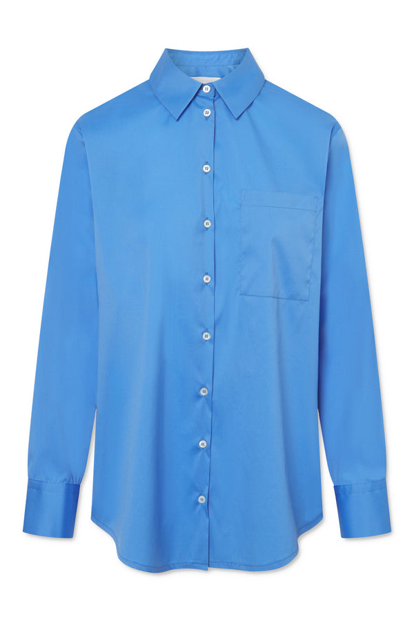 Naja Lauf AGNETA SHIRT FANCY POPLIN SHIRTS SKY BLUE