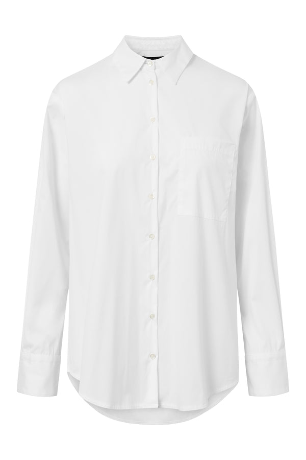 Naja Lauf AGNETA SHIRT FANCY POPLIN SHIRTS WHITE