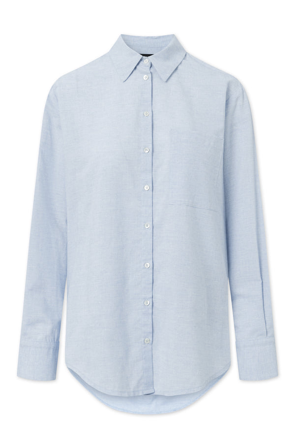 Naja Lauf AGNETA SHIRT LINEN CHAMBRAY SHIRTS LIGHT BLUE