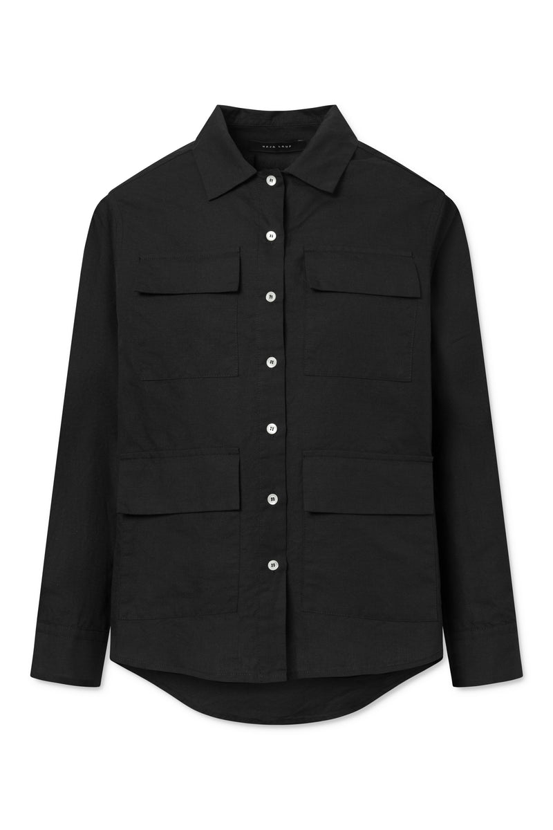 Naja Lauf ALBERTA SHIRT LINEN BLEND SHIRTS BLACK