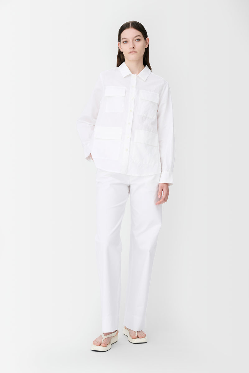 Naja Lauf ALBERTA SHIRT LINEN BLEND SHIRTS WHITE