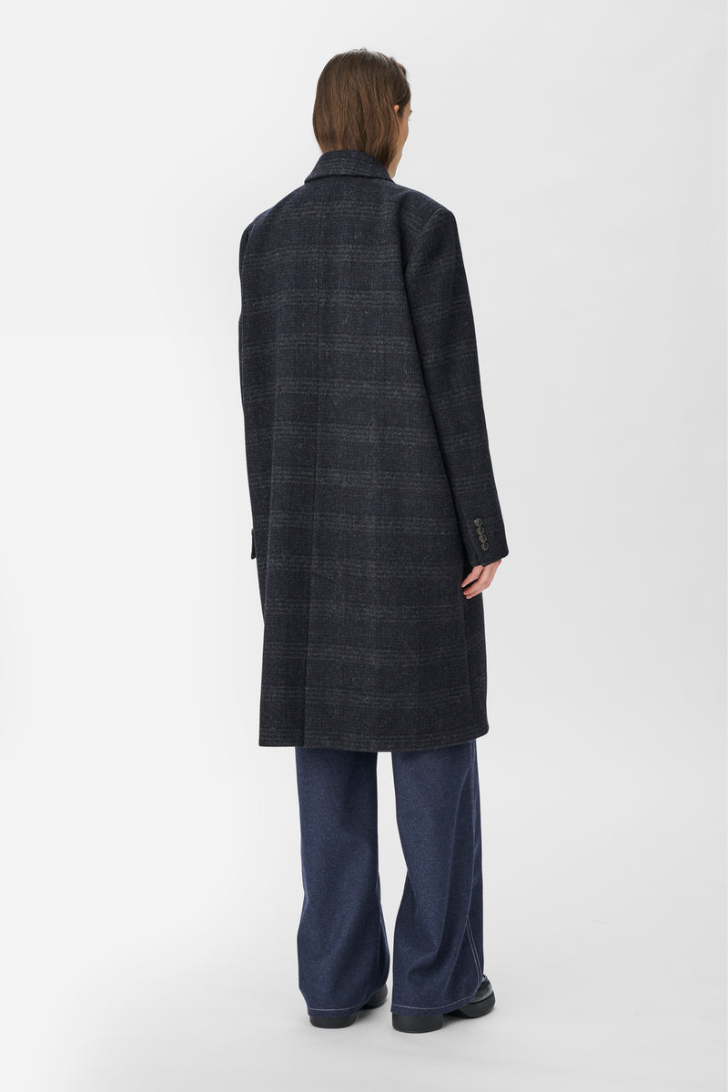 Naja Lauf ALISON COAT HIDDEN CHECK COATS DARK NAVY