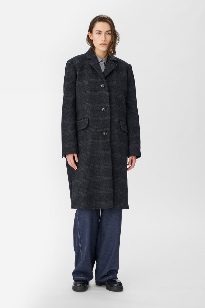 Naja Lauf ALISON COAT HIDDEN CHECK COATS DARK NAVY