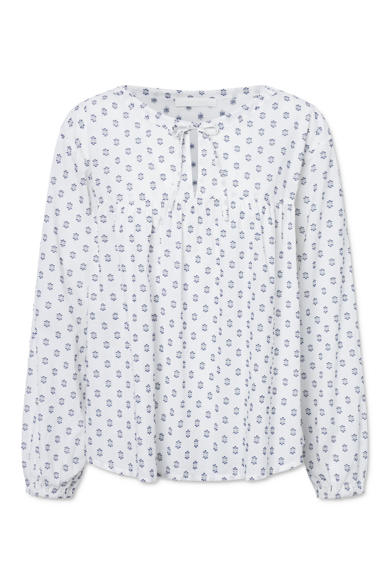 Naja Lauf ANAIS BLOUSE DECO VOILE SHIRTS BLUE/WHITE