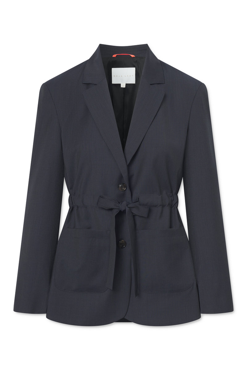 Naja Lauf ANTONELLA JACKET CHECKED STRIPE BLAZERS NAVY BLUE