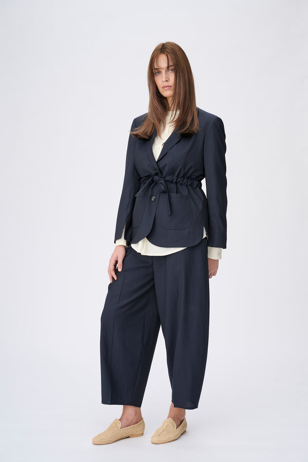 Naja Lauf ANTONELLA JACKET CHECKED STRIPE BLAZERS NAVY BLUE