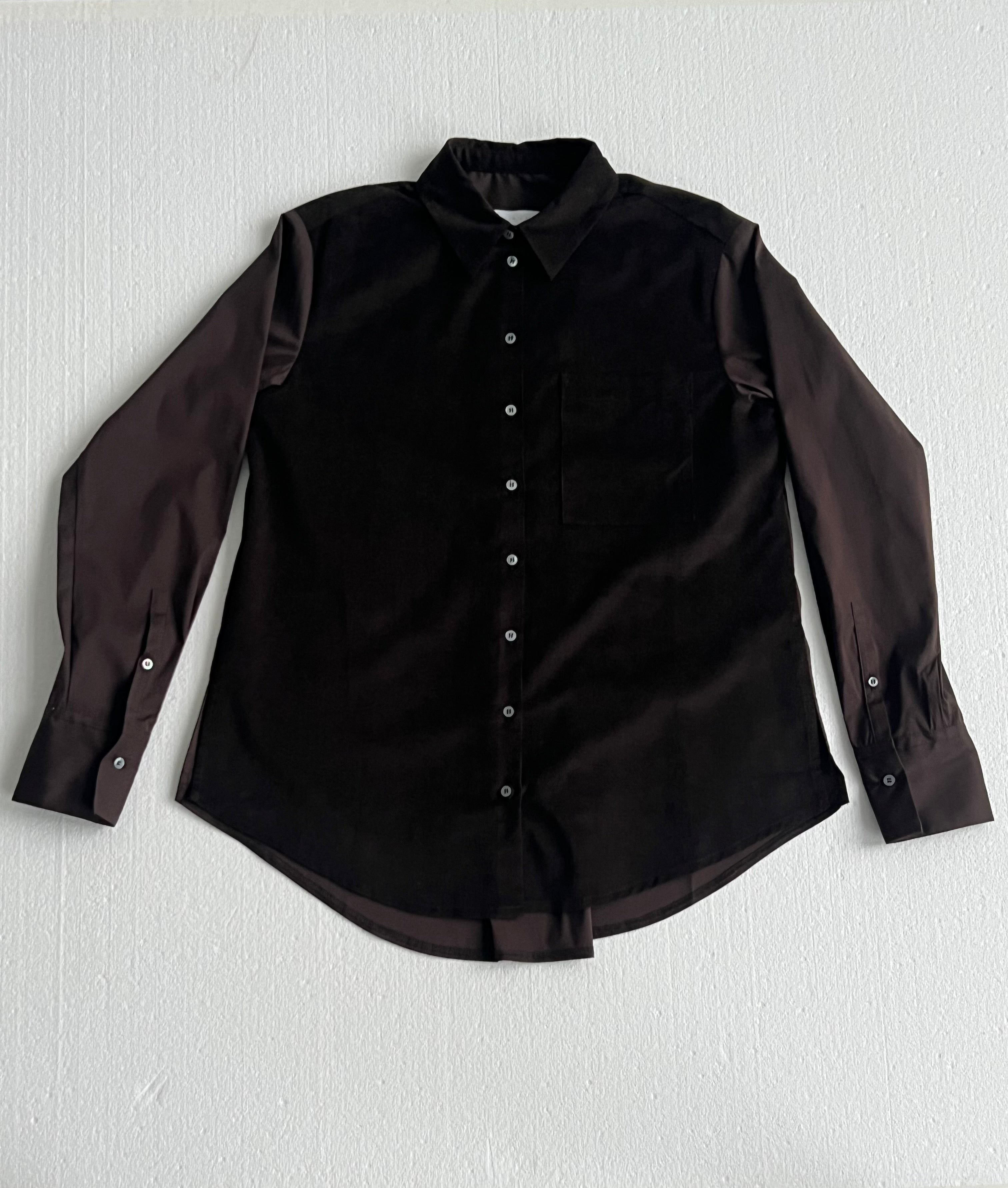Agneta shirt mix Dark Brown