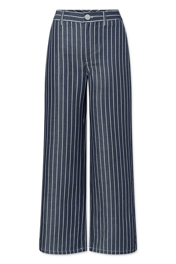 Naja Lauf BINE PANTS STRIPED DENIM PANTS NAVY/WHITE