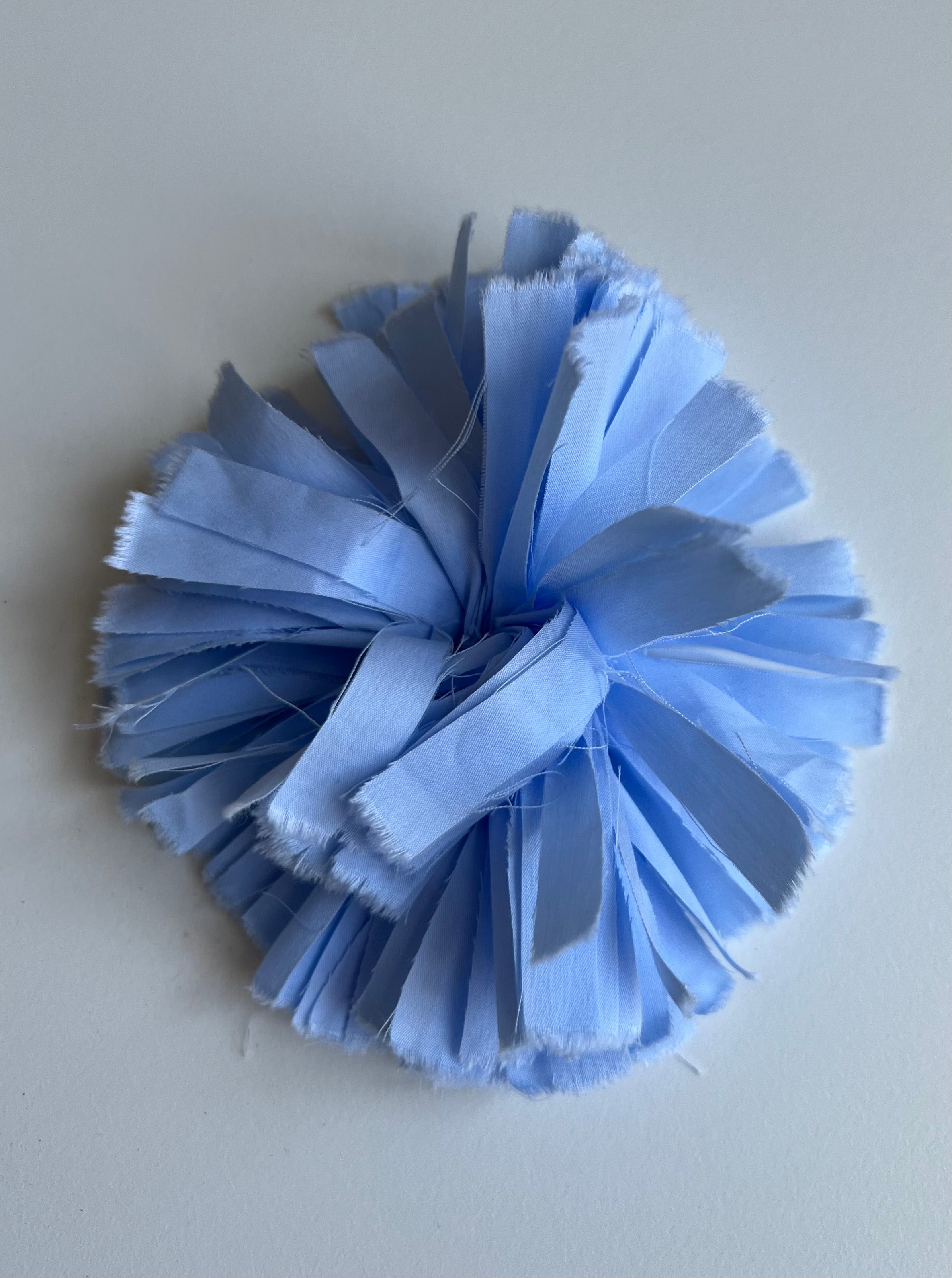 Handmade fabric broche in light blue