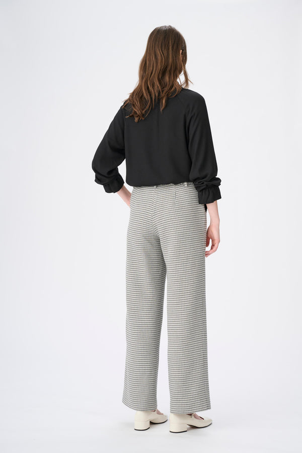 Naja Lauf CATH PANTS COOL CHECK  BLACK/KHAKI