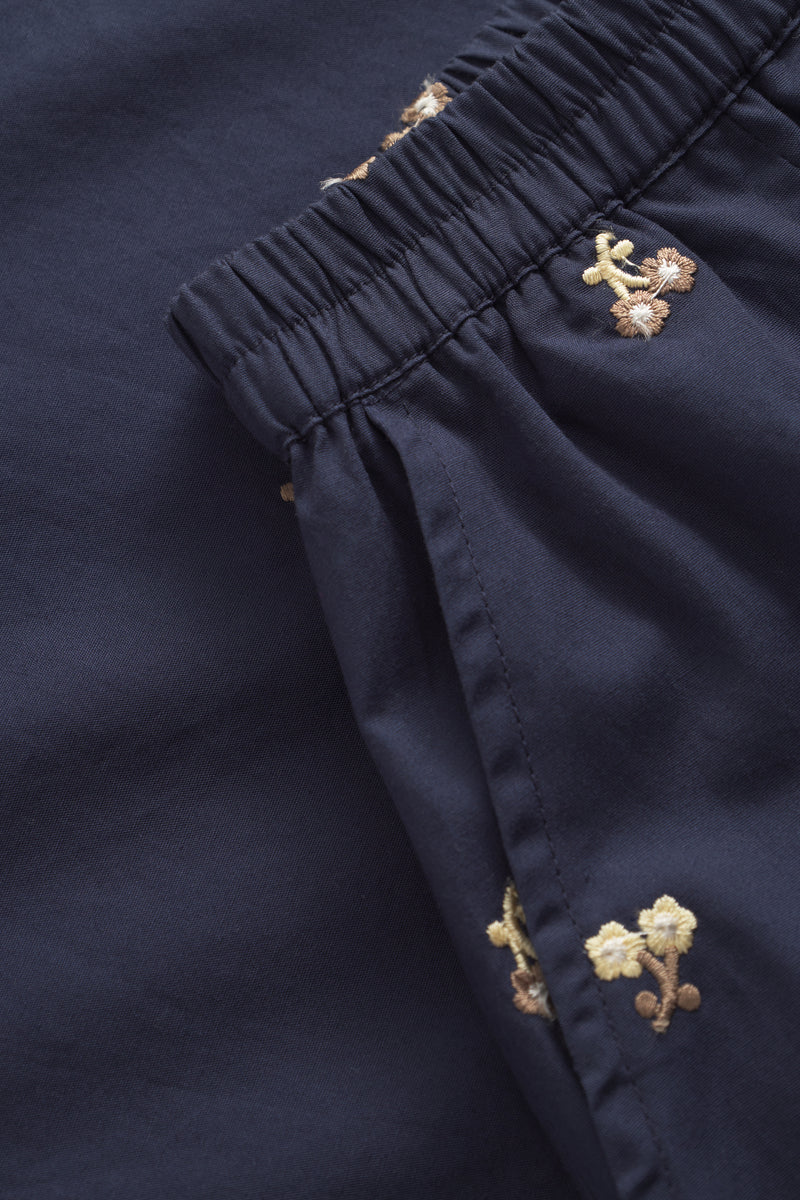 Naja Lauf CIRA SKIRT EMBROIDERED FLOWER SKIRTS NAVY