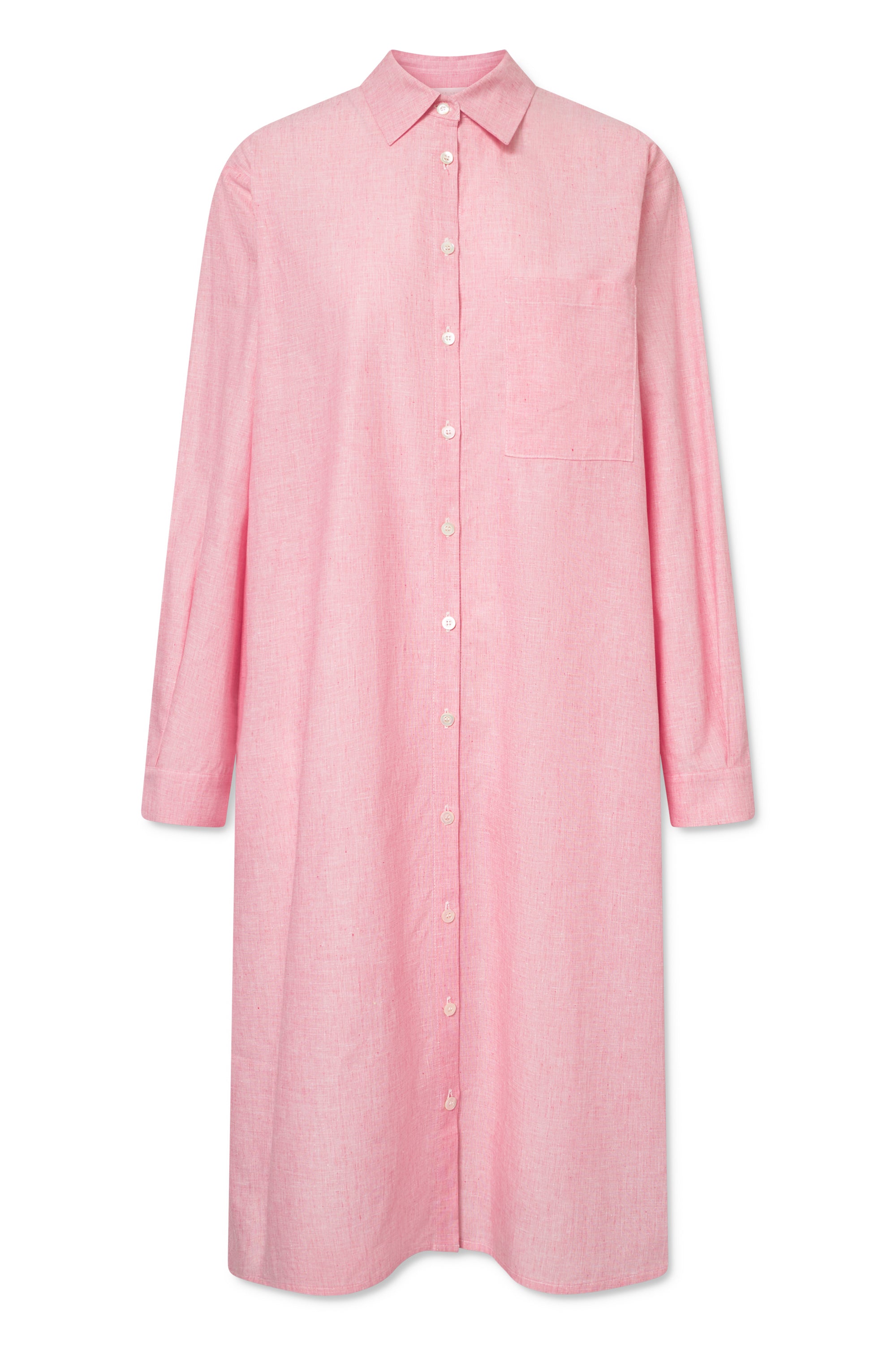 Pink Linen shirt dress