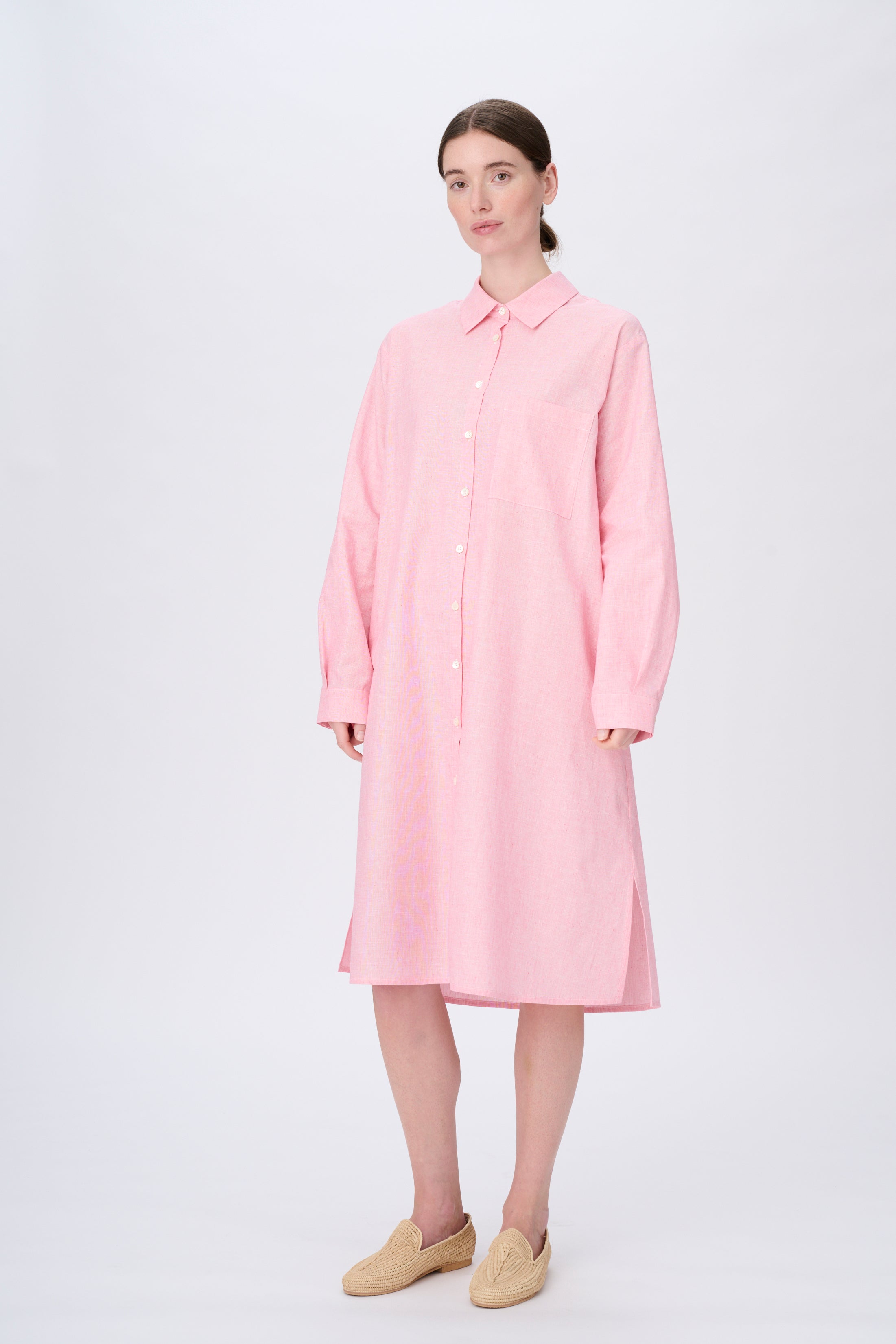 Naja Lauf DELPHINE DRESS LINEN CHAMBRAY Dresses PINK