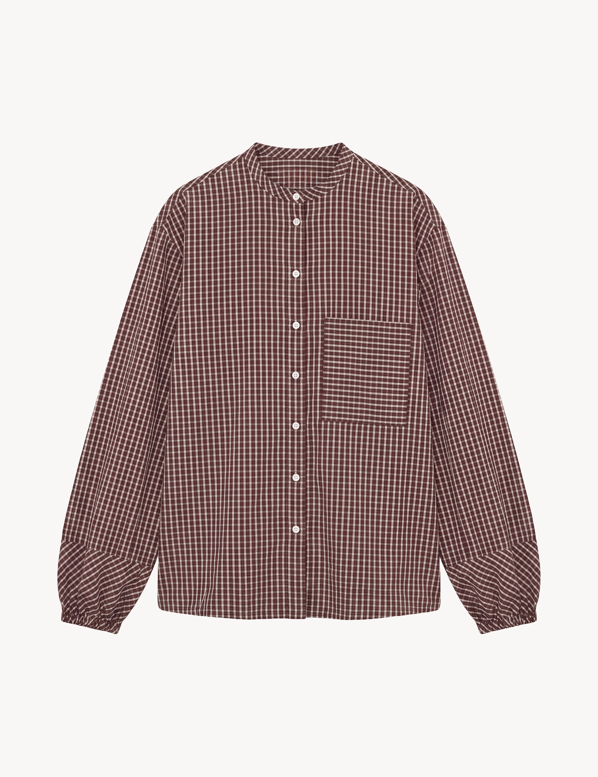 Classic brown checked shirt for women