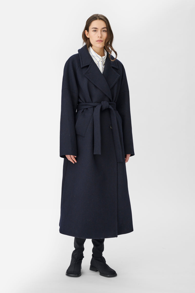 Naja Lauf ELBA COAT BULKY WOOL COATS DARK NAVY