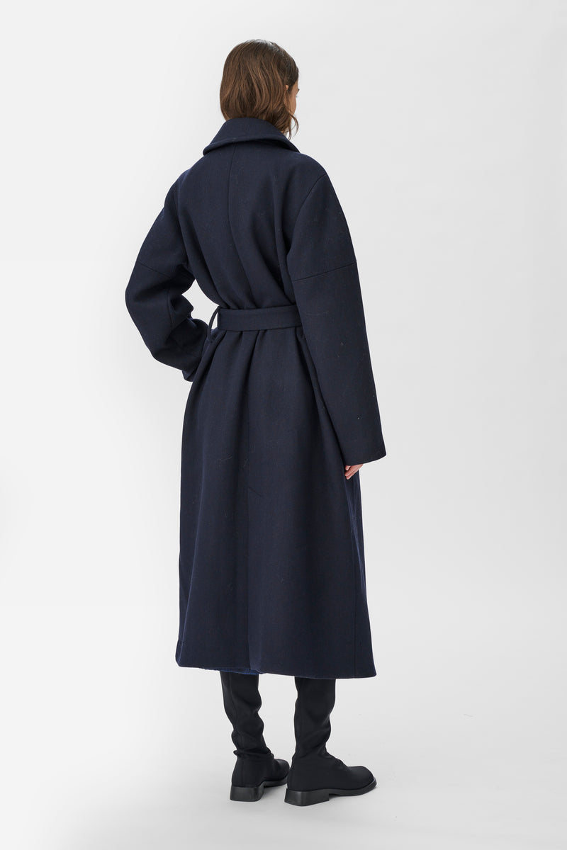 Naja Lauf ELBA COAT BULKY WOOL COATS DARK NAVY