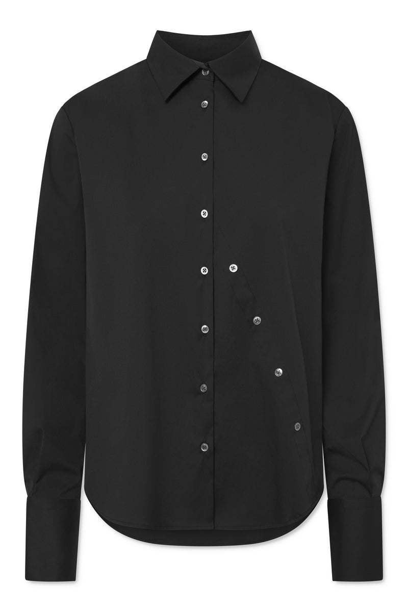 Naja Lauf ELLIS SHIRT FANCY POPLIN SHIRTS BLACK