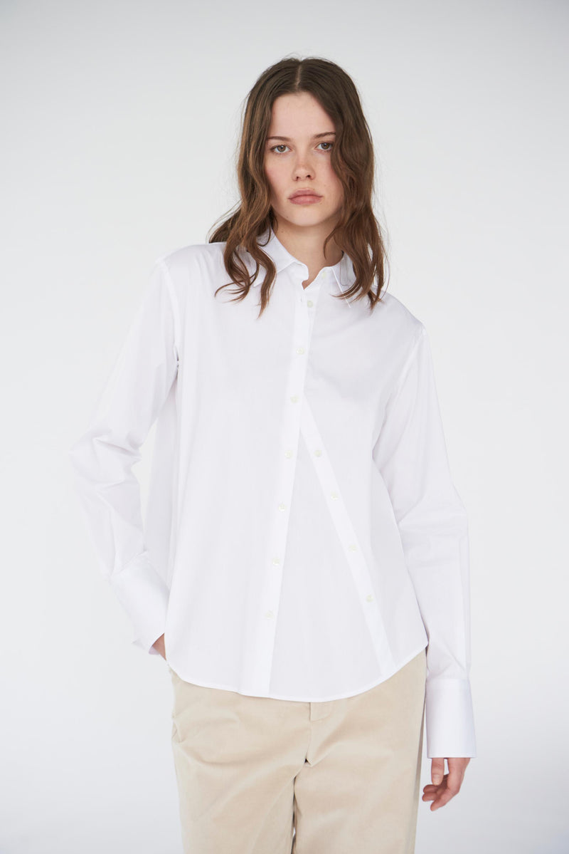 Naja Lauf ELLIS SHIRT FANCY POPLIN SHIRTS WHITE