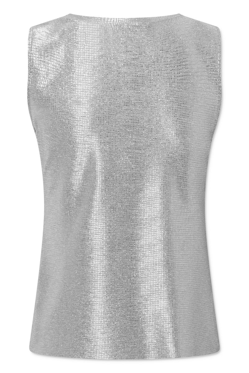 Naja Lauf INA T-SHIRT GLITTER STRETCH BLOUSES SILVER