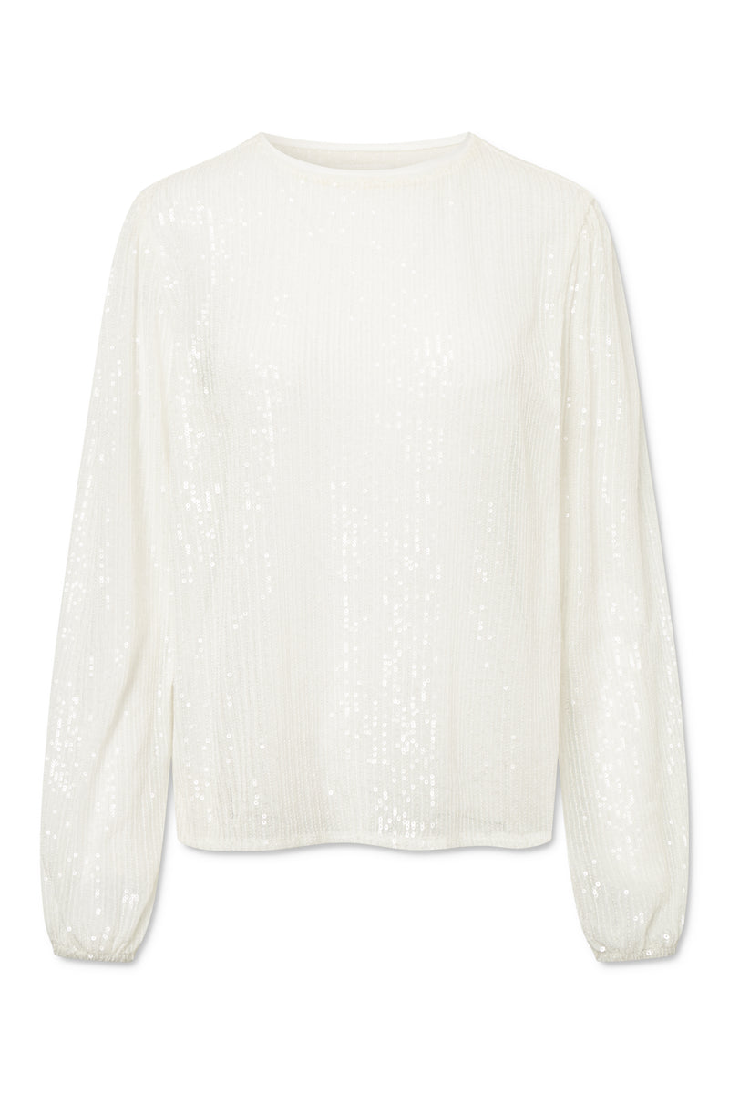 Naja Lauf JANE BLOUSE SNOW SEQUIN BLOUSES BROKEN WHITE