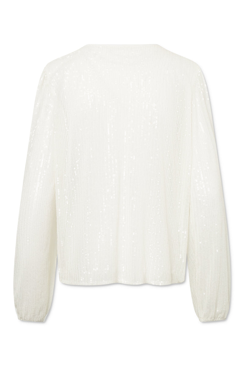 Naja Lauf JANE BLOUSE SNOW SEQUIN BLOUSES BROKEN WHITE