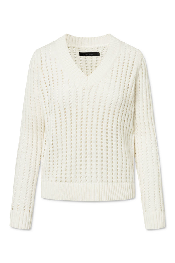 Naja Lauf JENNIE SWEATER OPEN KNIT KNITWEAR WHITE