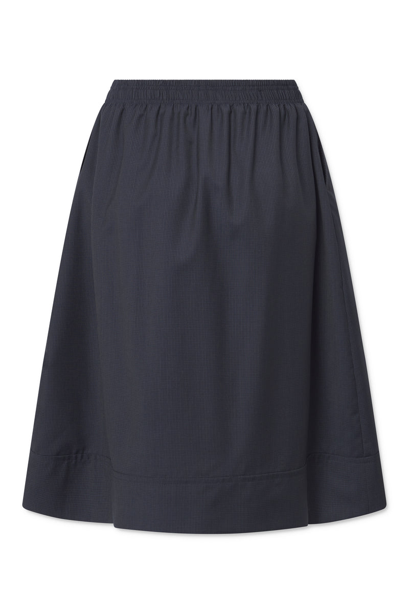 Naja Lauf KIANA SKIRT CHECKED STRIPE SKIRTS NAVY BLUE