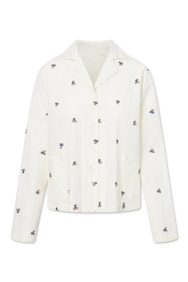 Naja Lauf KIMMIE SHIRT EMBROIDERED FLOWER Shirt BUTTER