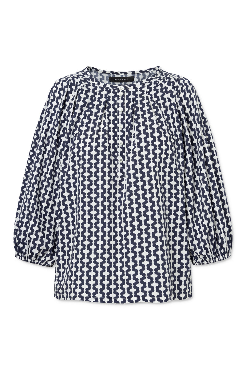 Naja Lauf LOTTA BLOUSE DOTS IN A ROW BLOUSES NAVY