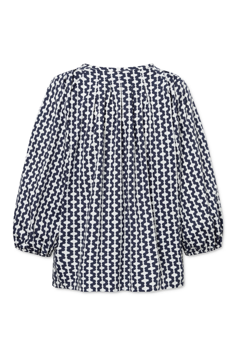 Naja Lauf LOTTA BLOUSE DOTS IN A ROW BLOUSES NAVY