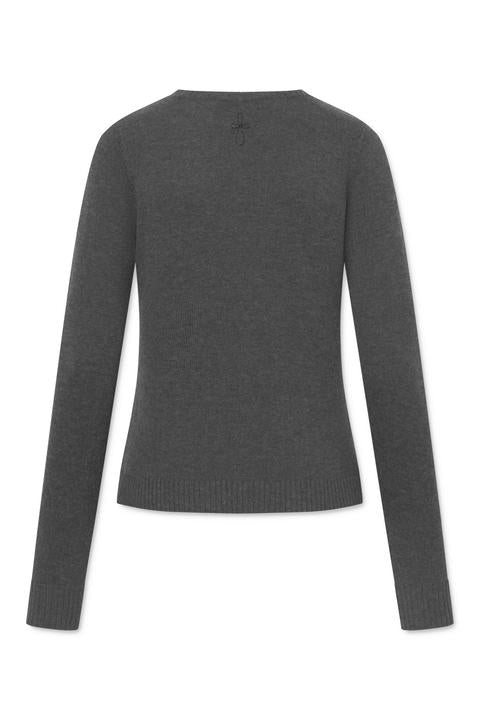 Naja Lauf LUCCA CARDIGAN WOOL COTTON KNITWEAR DARK GREY MELANGE