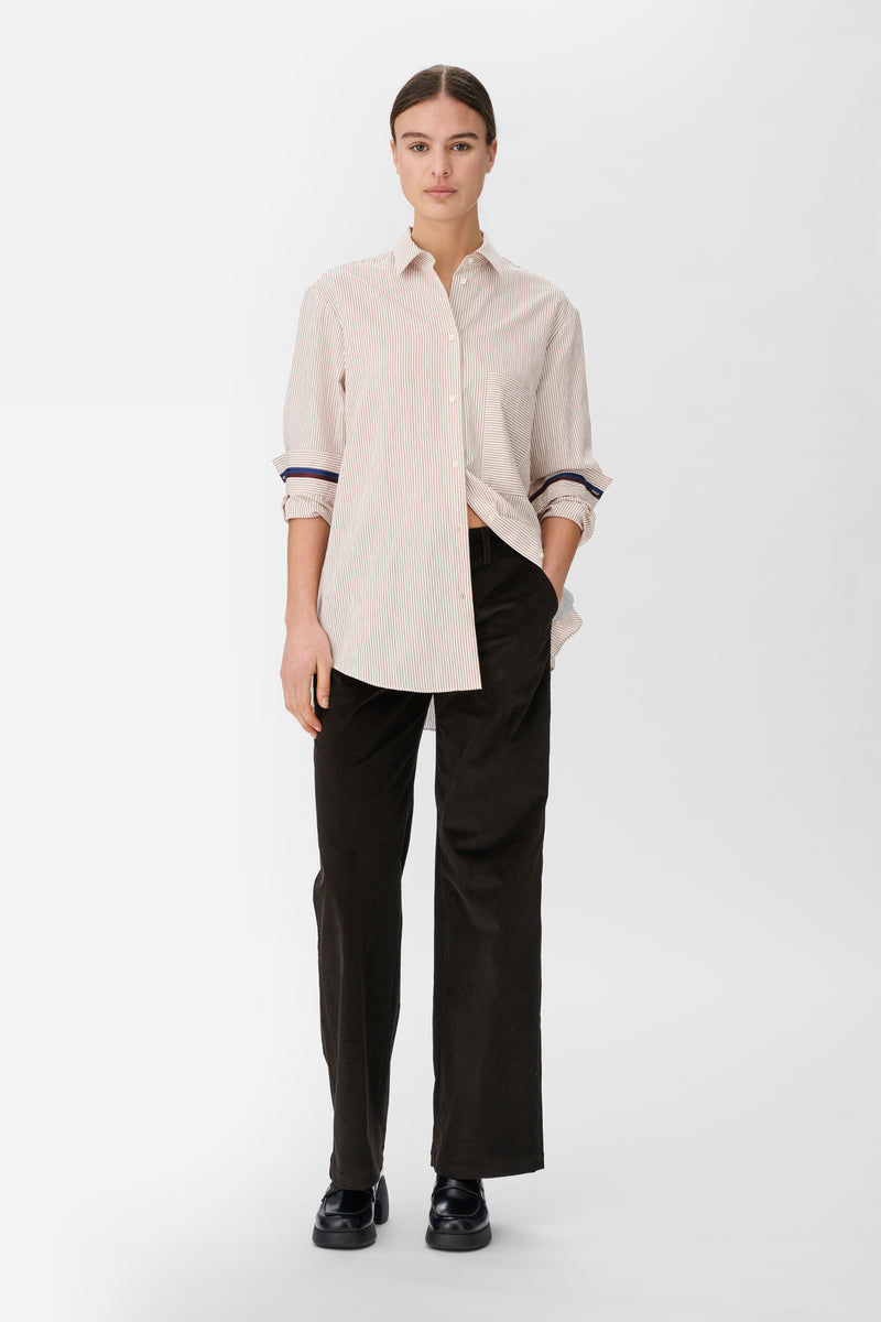 Naja Lauf MAGGIE SHIRT DENSE STRIPE SHIRTS DARK RED