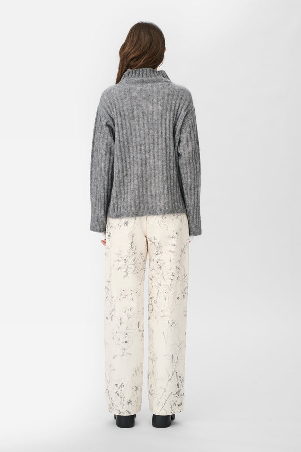 Naja Lauf MELI SWEATER MOHAIR KNITWEAR LIGHT GREY MELANGE