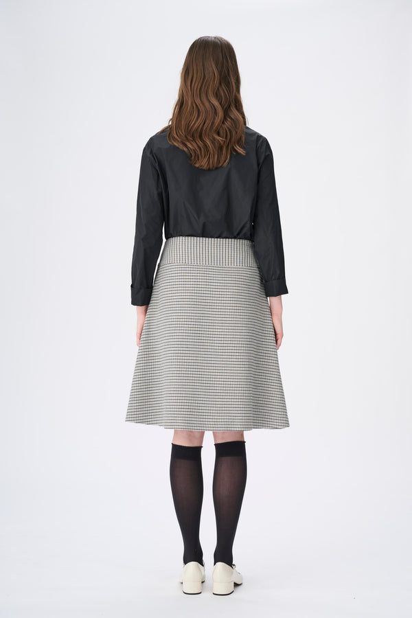 Naja Lauf MELODY SKIRT COOL CHECK SKIRTS BLACK/KHAKI