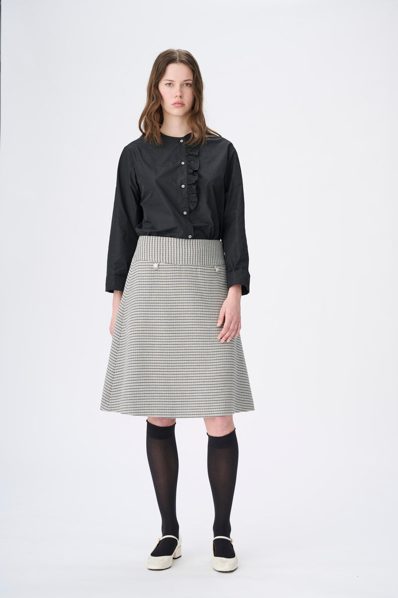 Naja Lauf MELODY SKIRT COOL CHECK SKIRTS BLACK/KHAKI