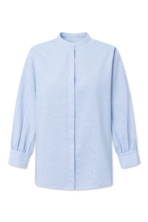 Naja Lauf MILLE SHIRT LINEN CHAMBRAY SHIRTS LIGHT BLUE