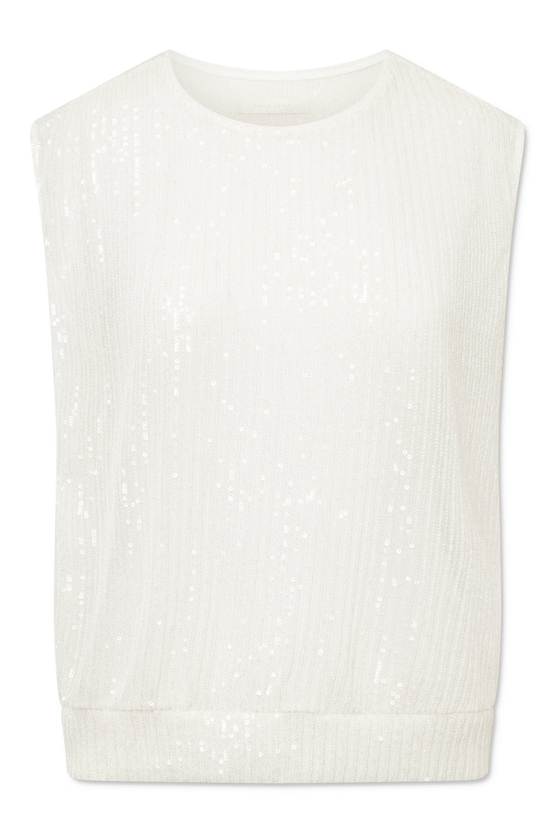 Naja Lauf MIRA TOP SNOW SEQUIN BLOUSES BROKEN WHITE