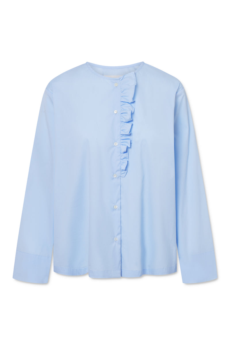 Naja Lauf NATALIA BLOUSE FANCY POPLIN BLOUSES LIGHT BLUE