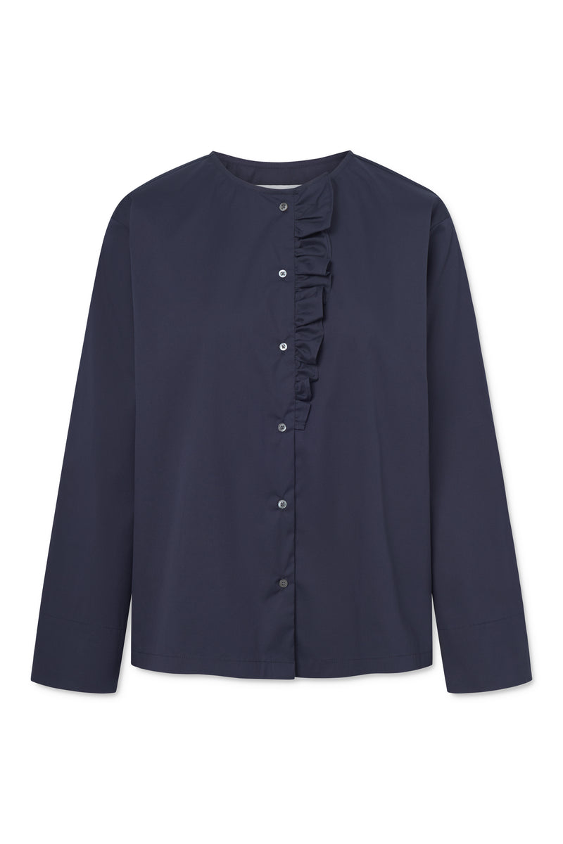 Naja Lauf NATALIA BLOUSE FANCY POPLIN BLOUSES NAVY