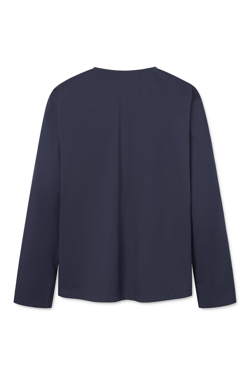 Naja Lauf NATALIA BLOUSE FANCY POPLIN BLOUSES NAVY