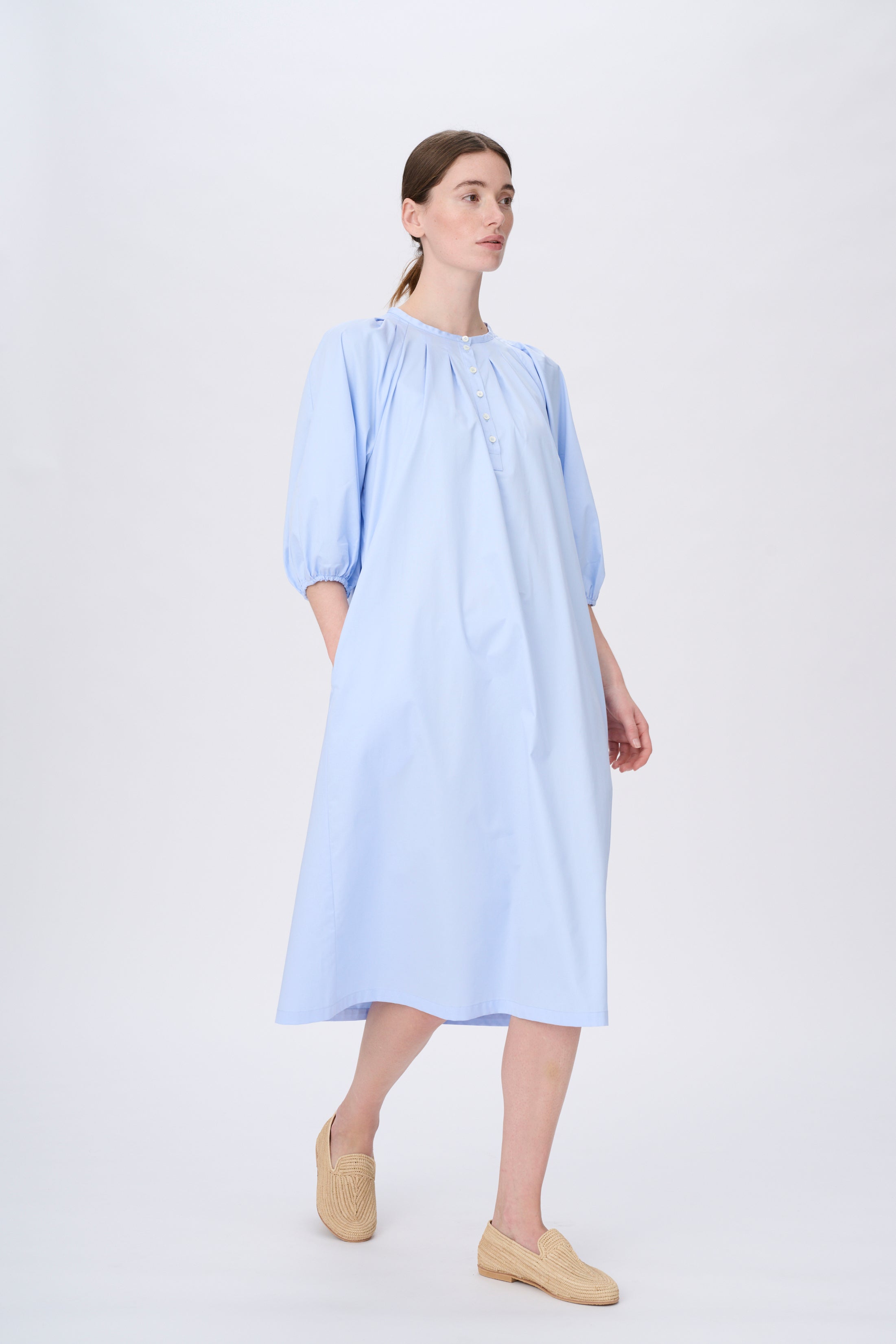 Light blue cotton sateen dress