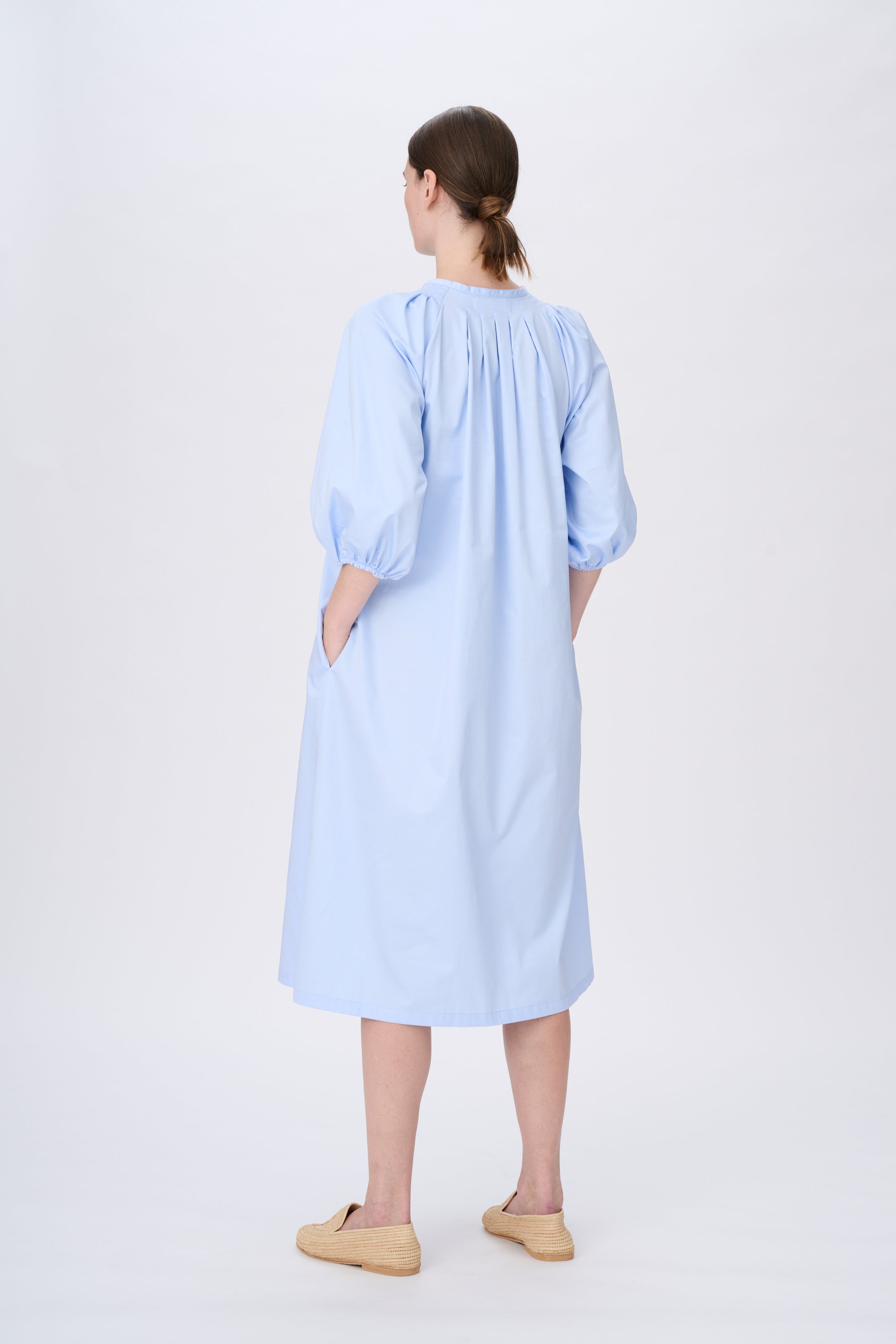 NICOLE DRESS COTTON SATEEN Dresses LIGHT BLUE by Naja Lauf
